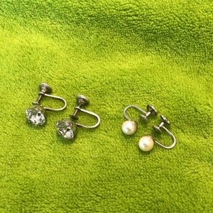 Vintage screw-back earrings - 2 pairs